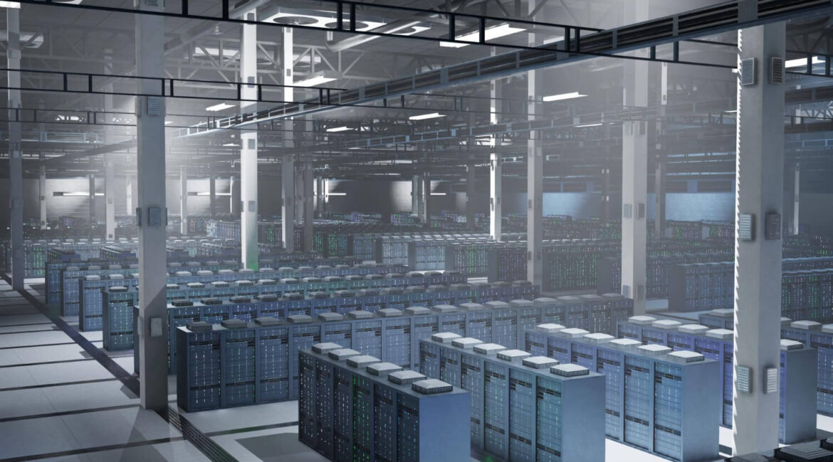 Sistemas de armazenamento de energia BESS com baterias de íon de lítio instalados em galpão de missão crítica industrial em São Paulo.